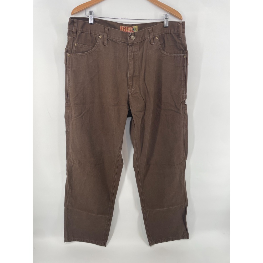 Berne Workwear Carpenter Pants Men Bark Brown 38X32 Canvas Duck Y2K Grunge Soft